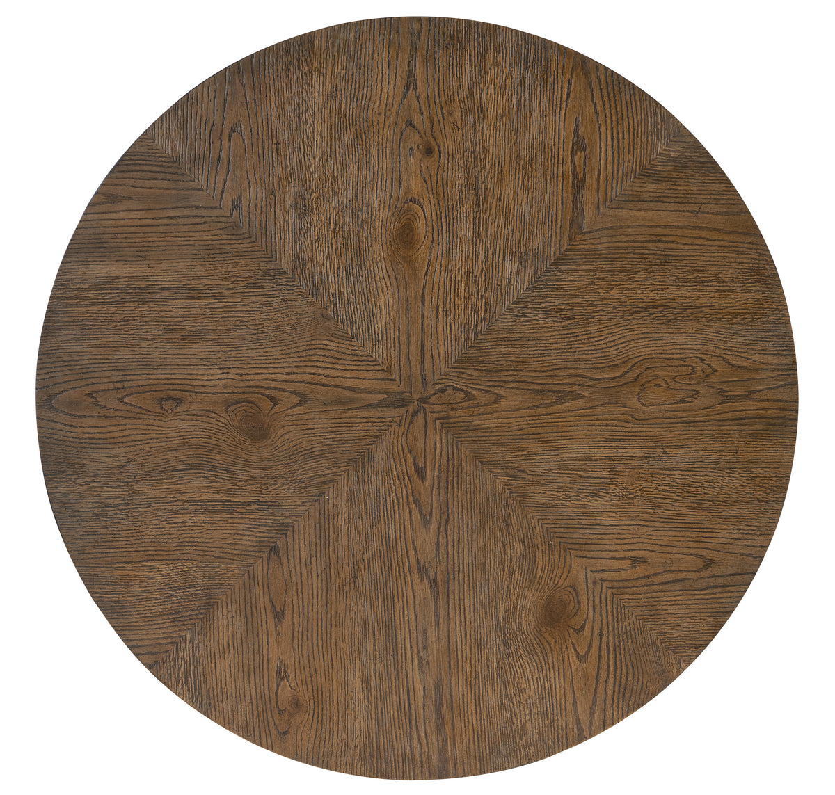 a circular wood surface with a cross pattern