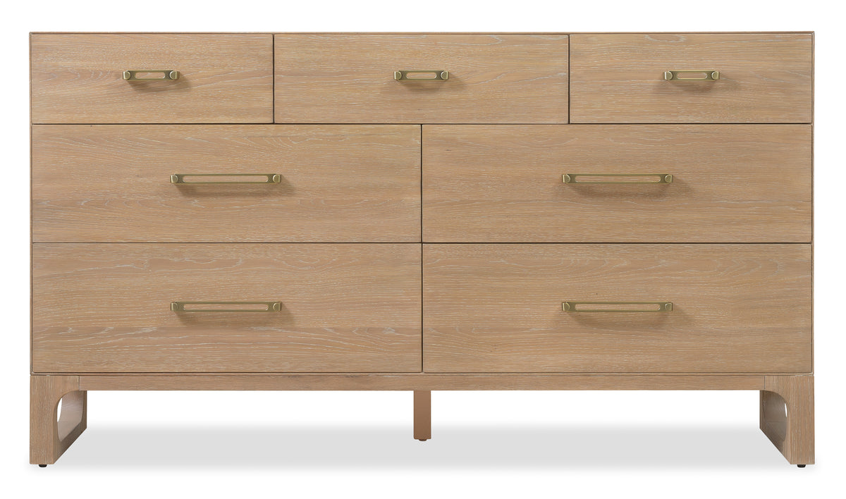 a wooden dresser with drawers