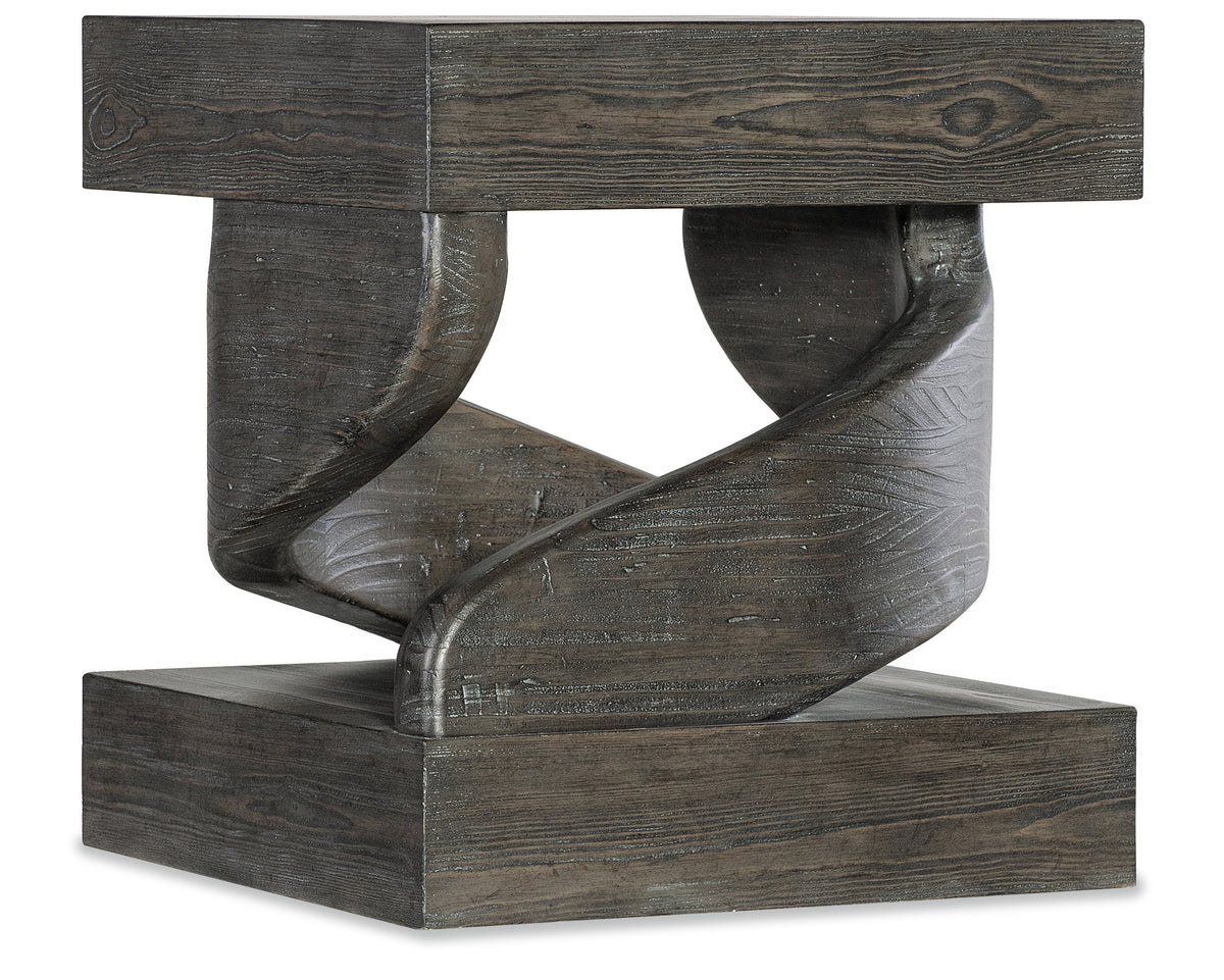 a wooden table with a twist