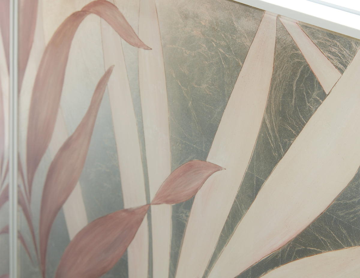 a close up of a painting