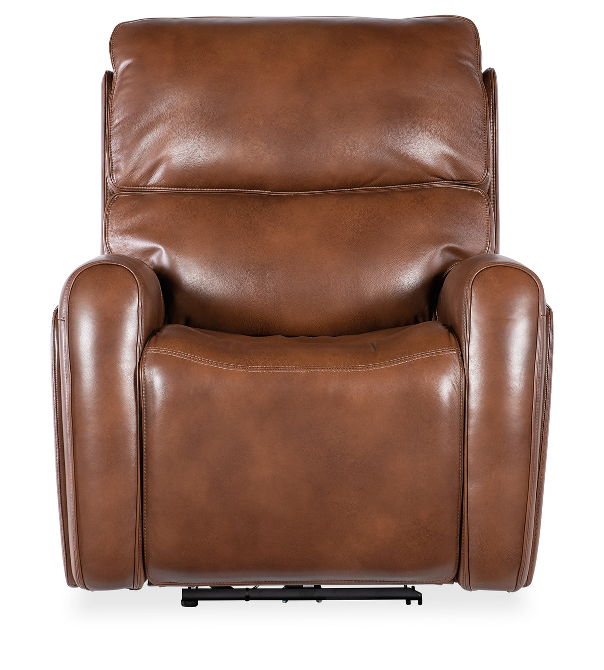 a brown leather recliner chair