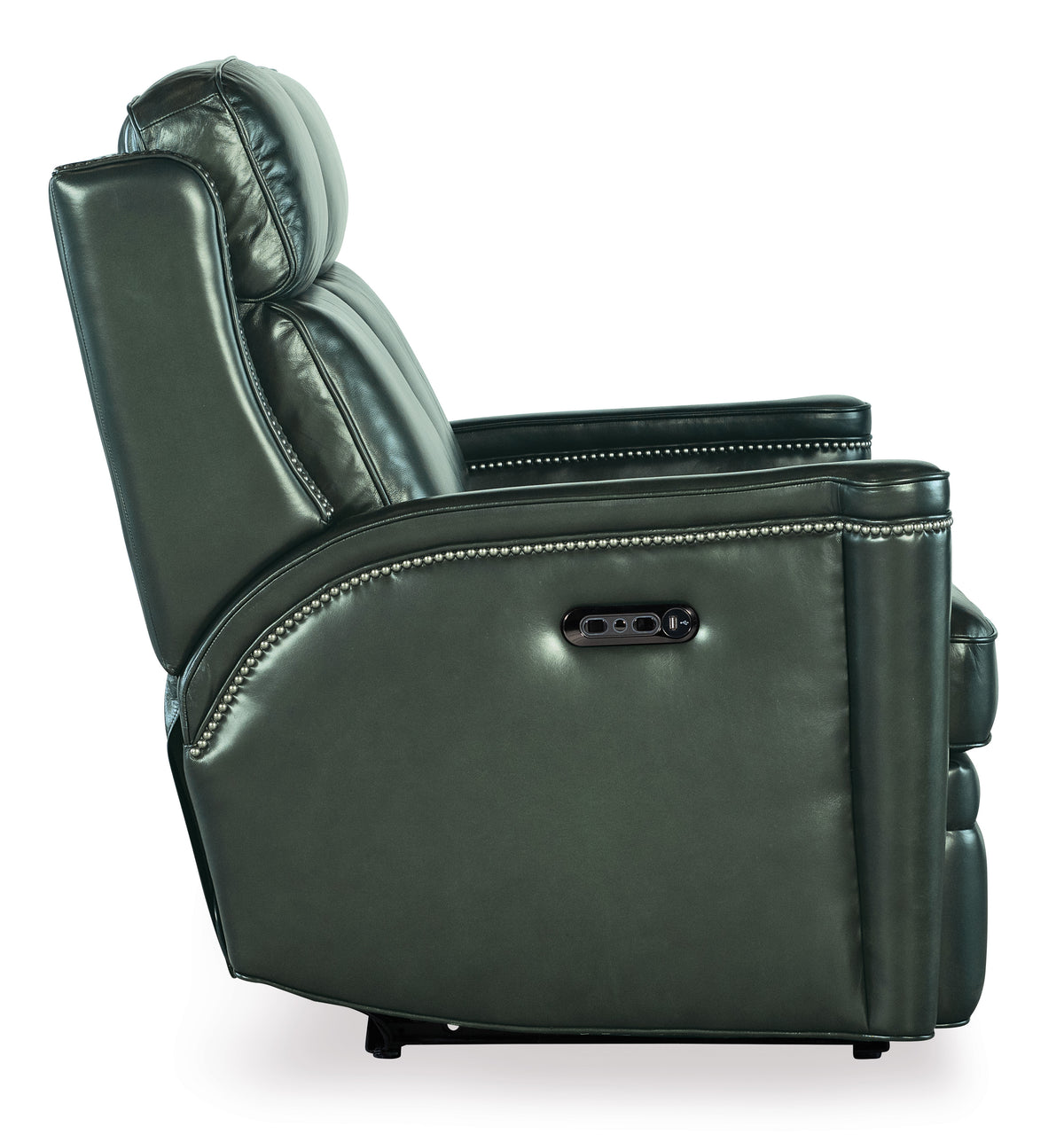 a black leather recliner chair