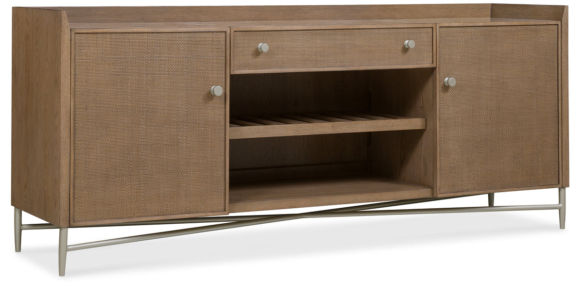 a brown cabinet with a shelf