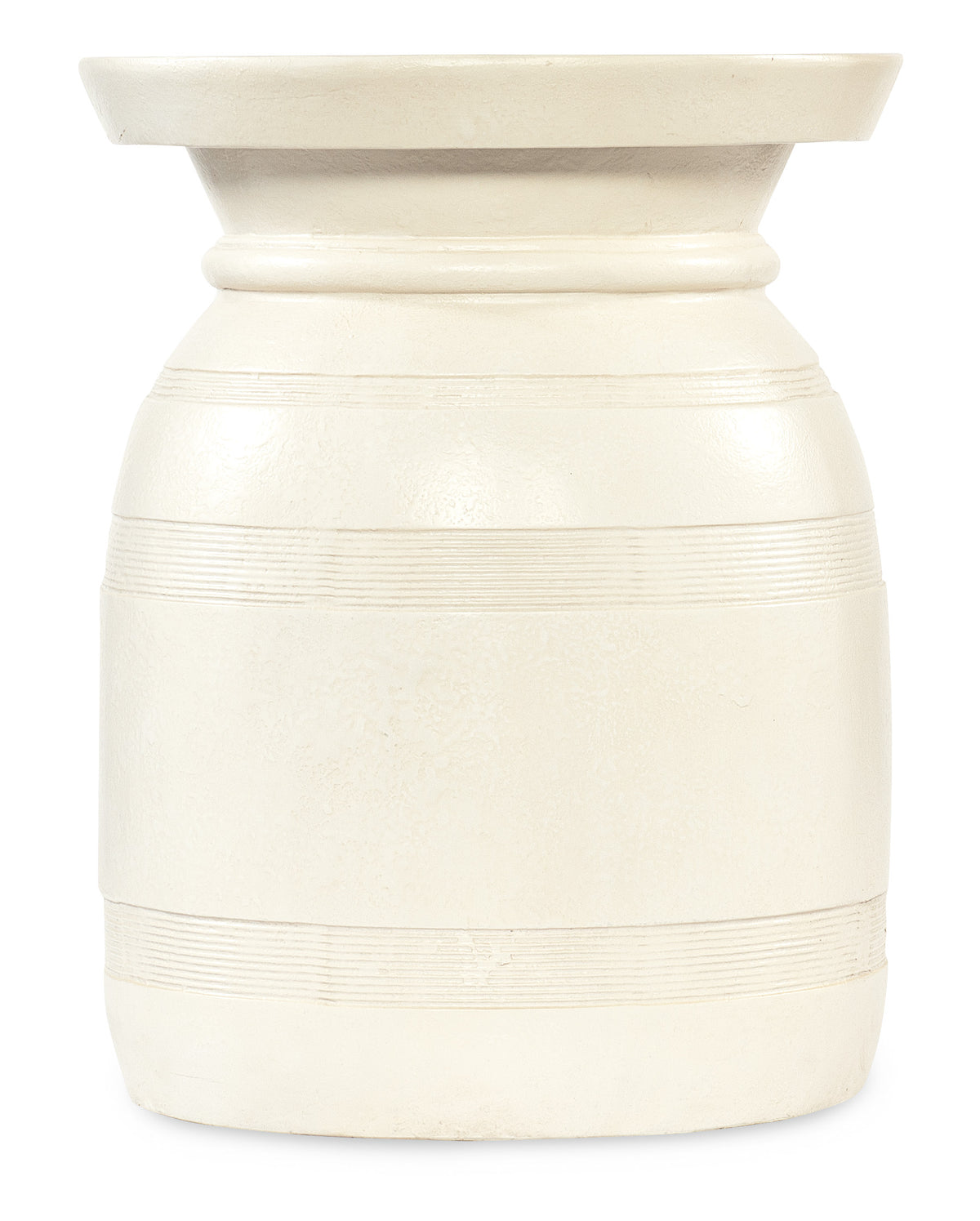 a white vase with a round top