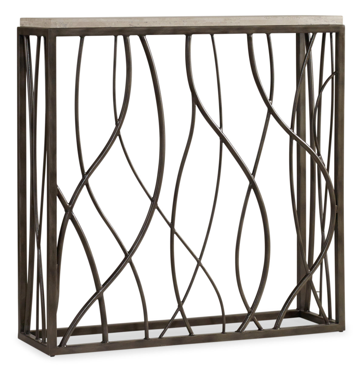 a metal frame with wavy lines
