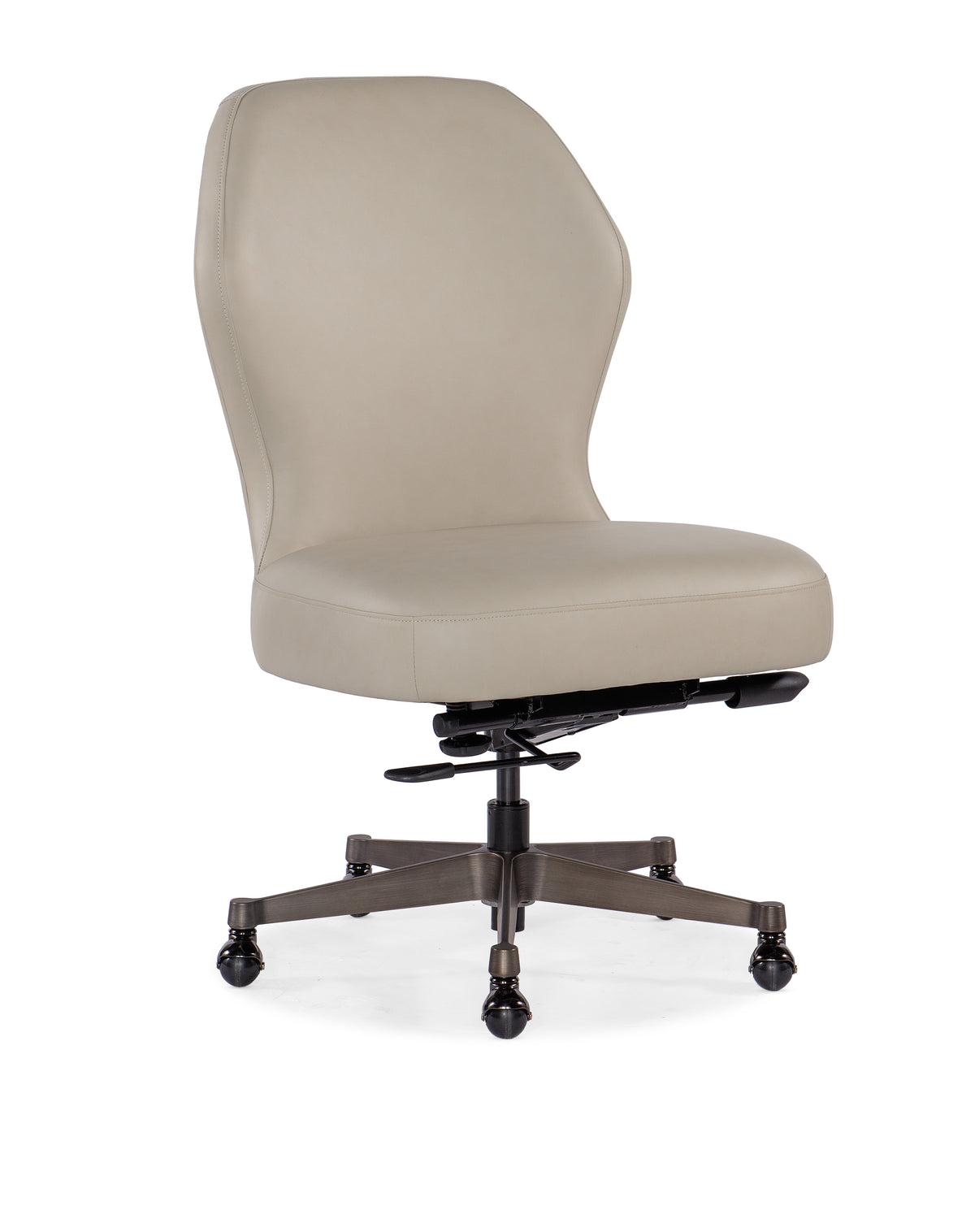 a white office chair with wheels