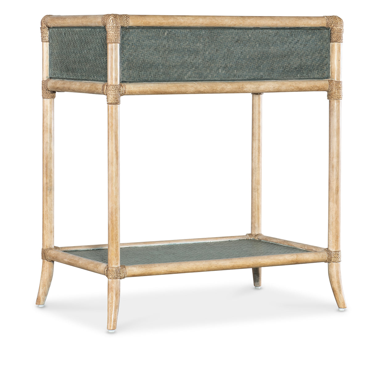 a table with a shelf