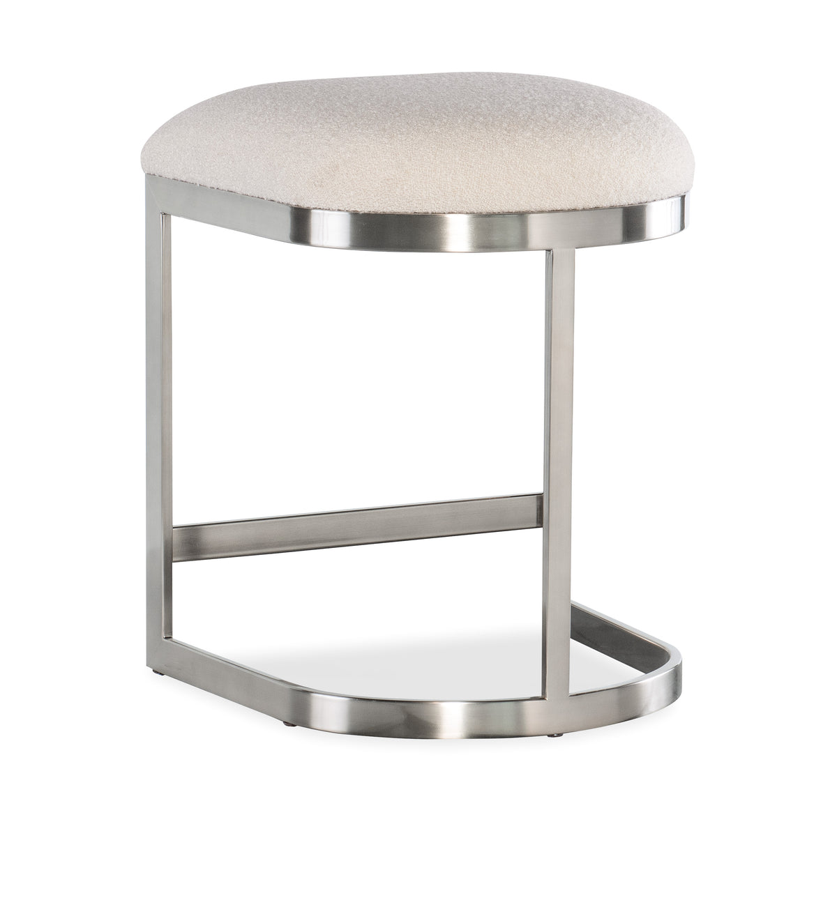 a stool with a white cushion