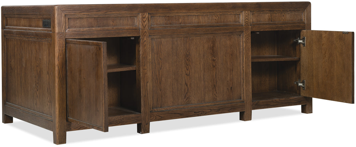 a wooden cabinet with shelves