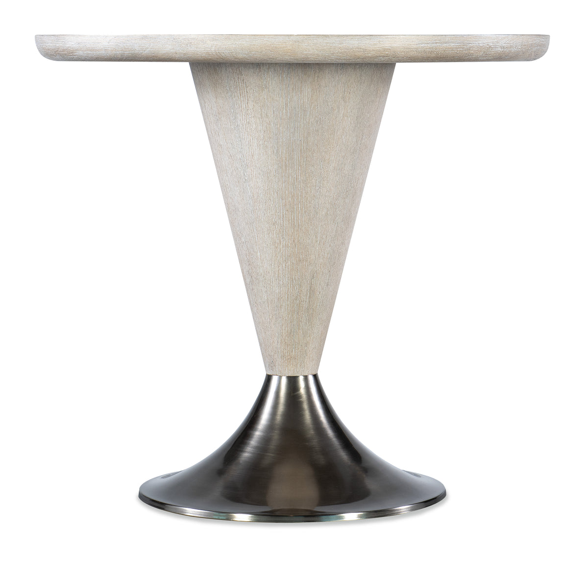 a round table with a metal base