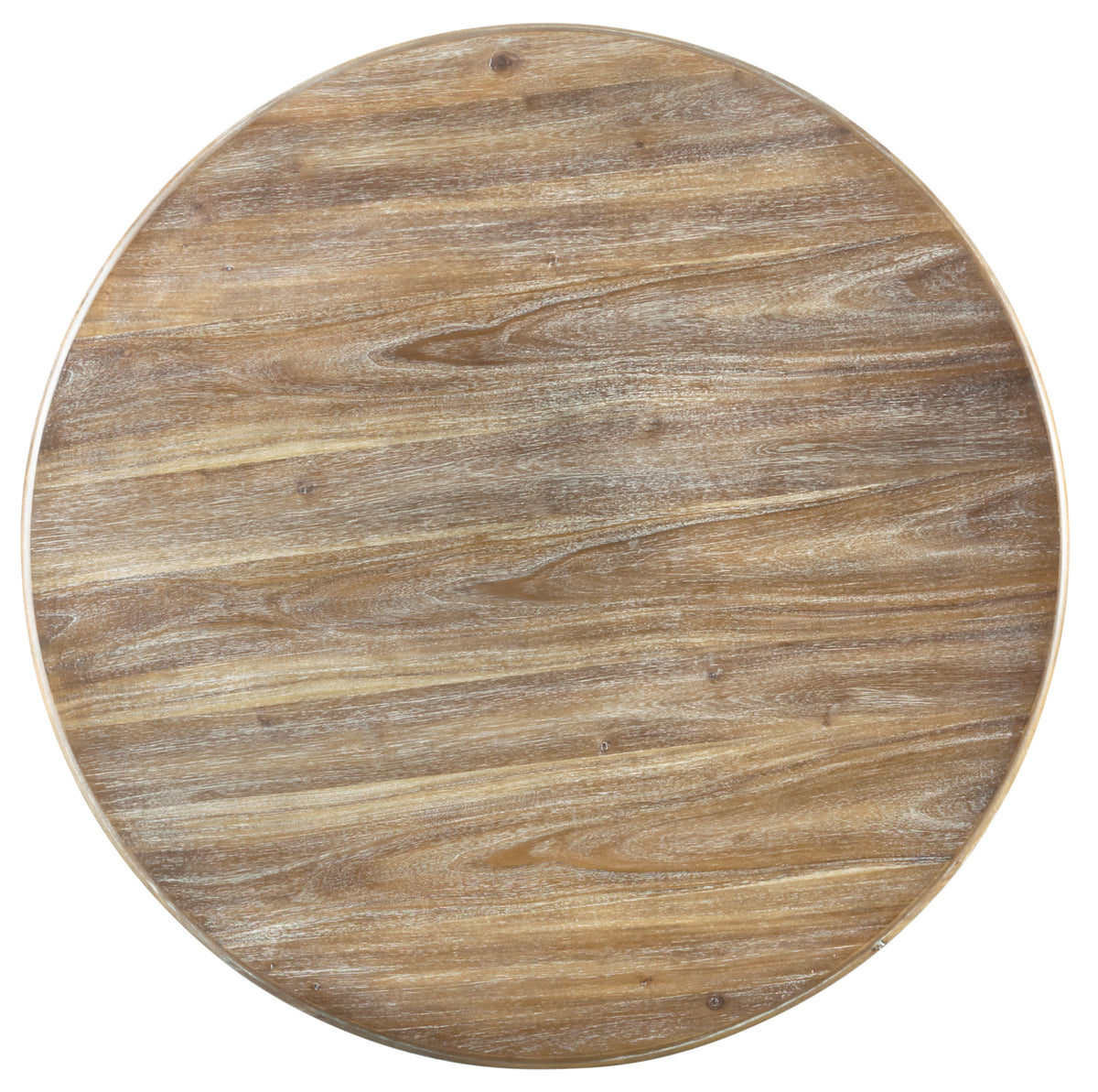 a circular wood surface with a white background