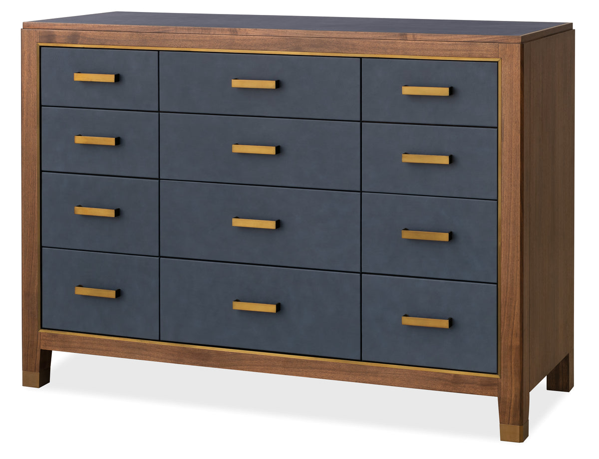 a dresser with drawers on top