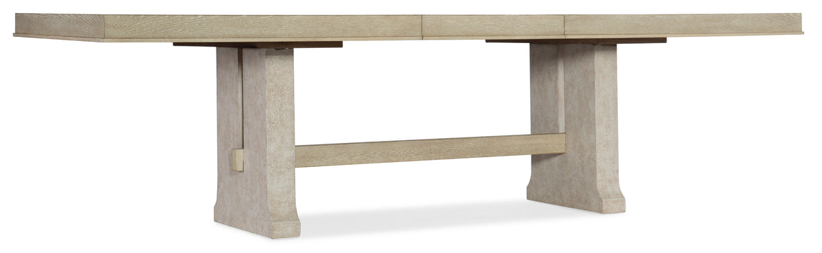 a wooden table with two legs