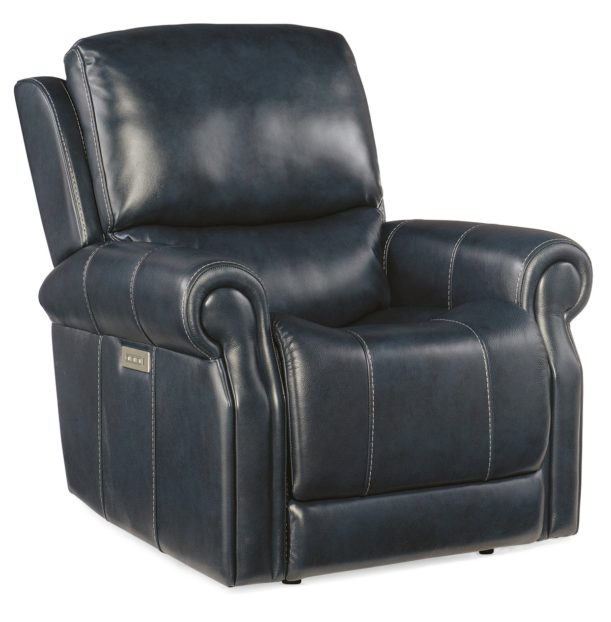 a black leather recliner chair
