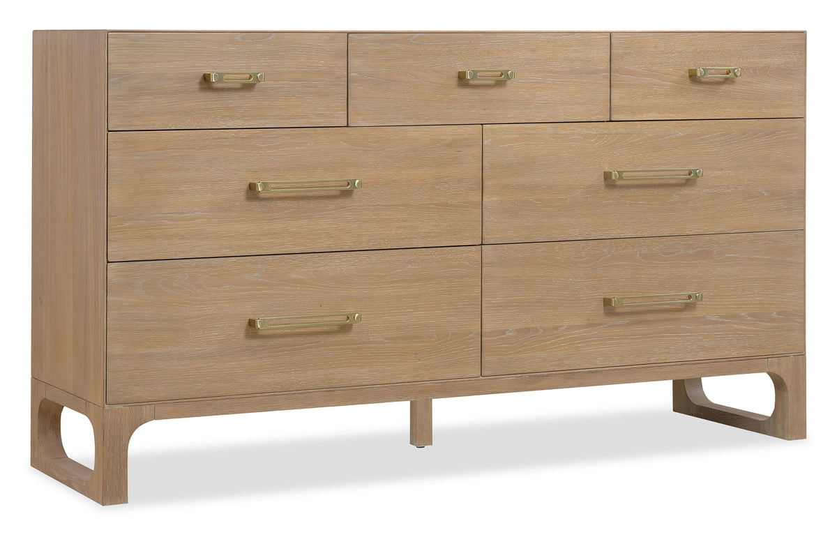 a wooden dresser with drawers