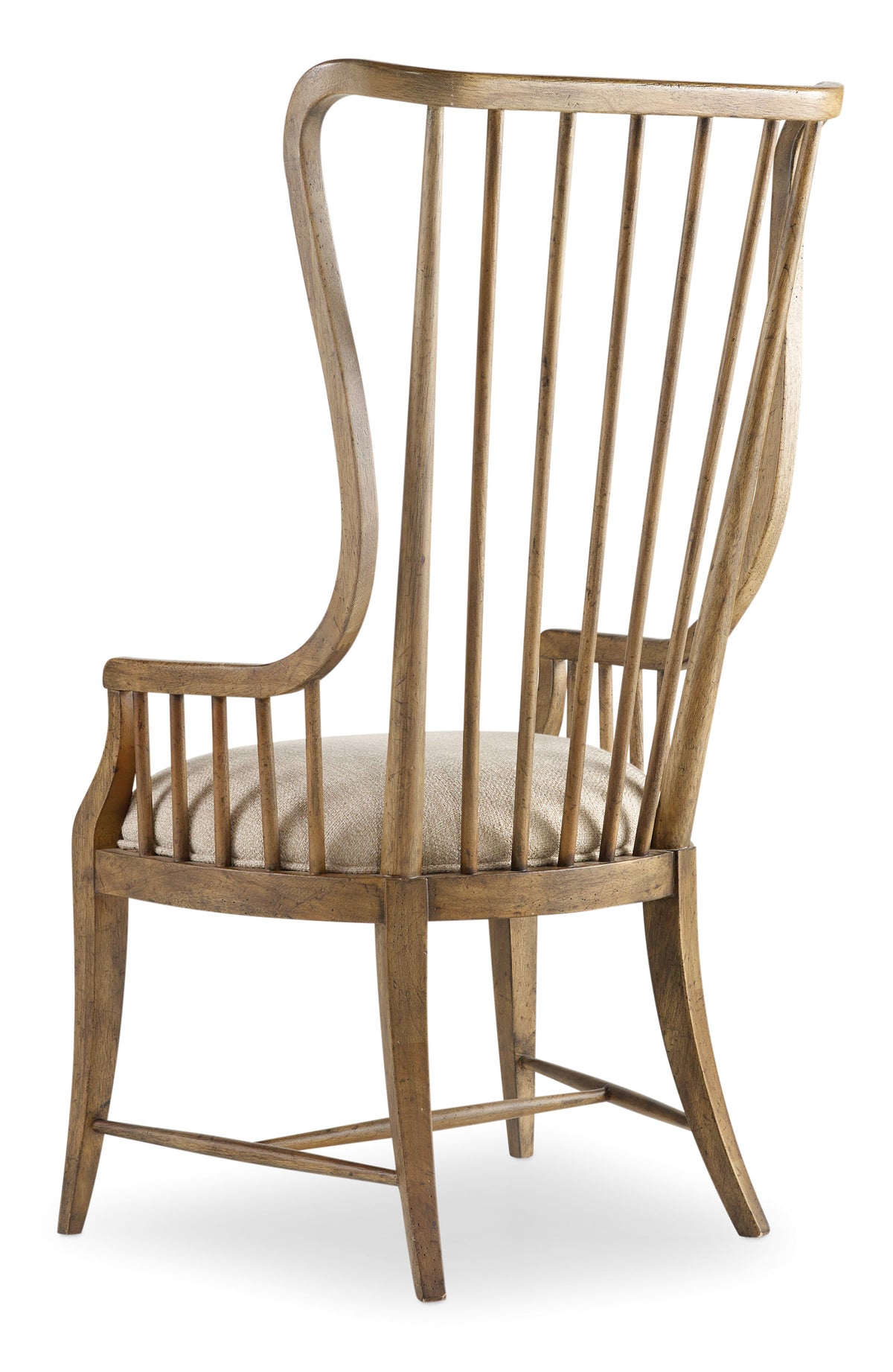 a wooden chair with a cushion