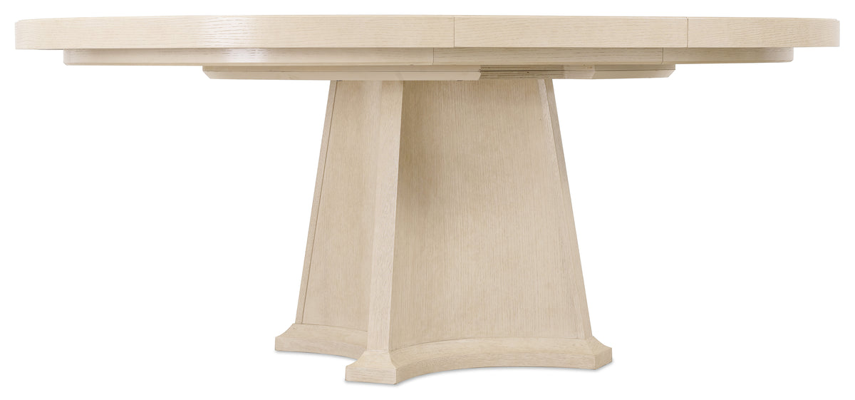 a white table with a wooden base