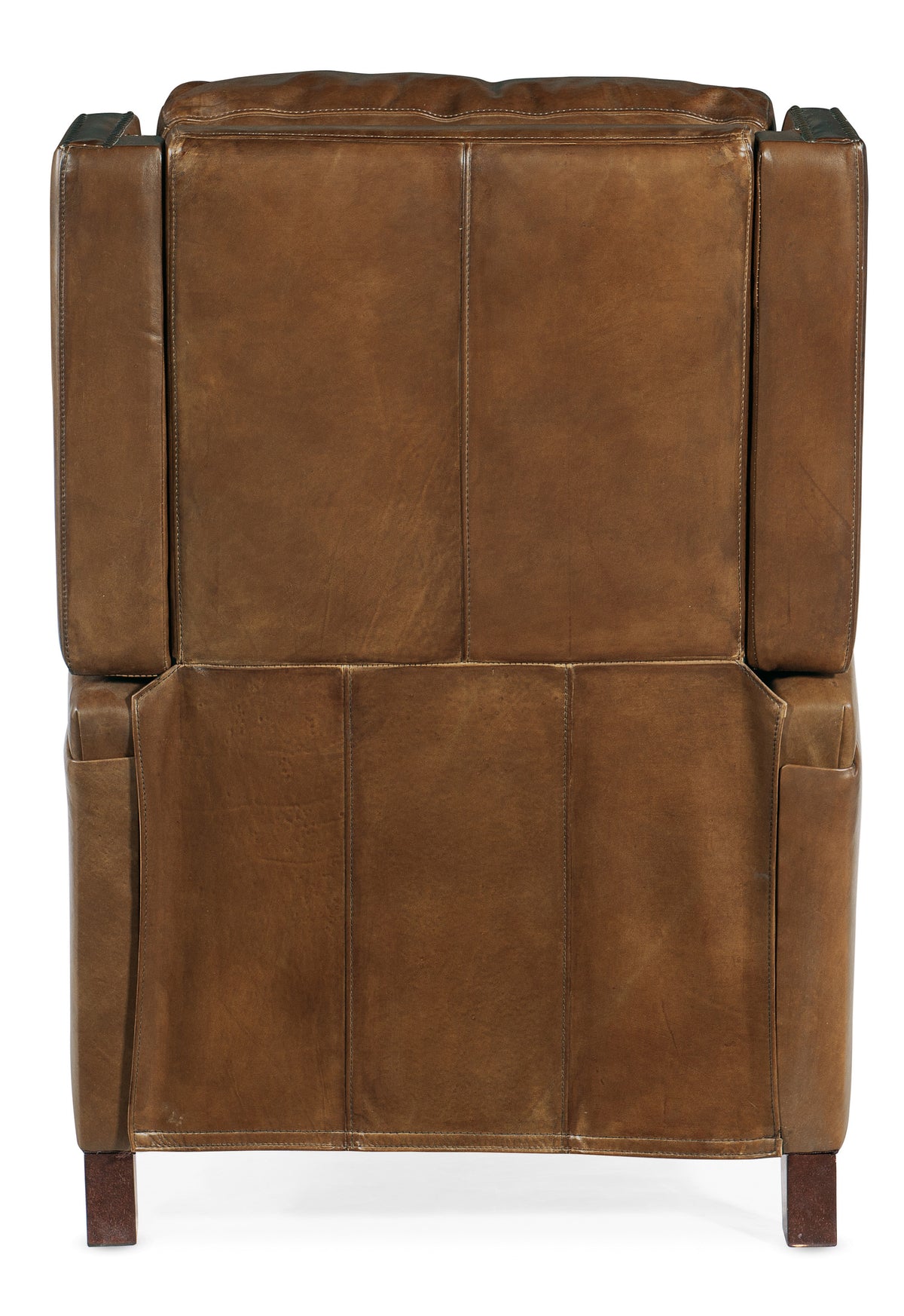 a brown leather chair with a white background