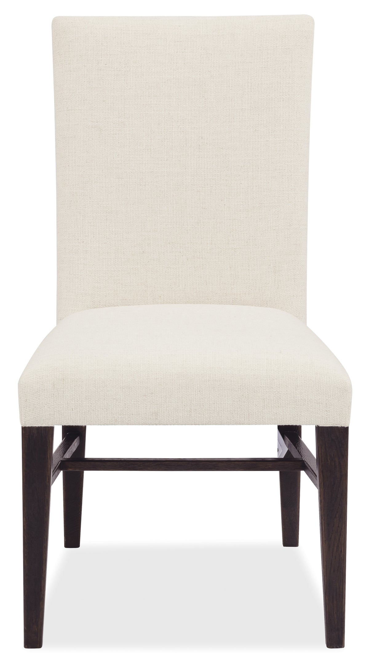a white chair with brown legs