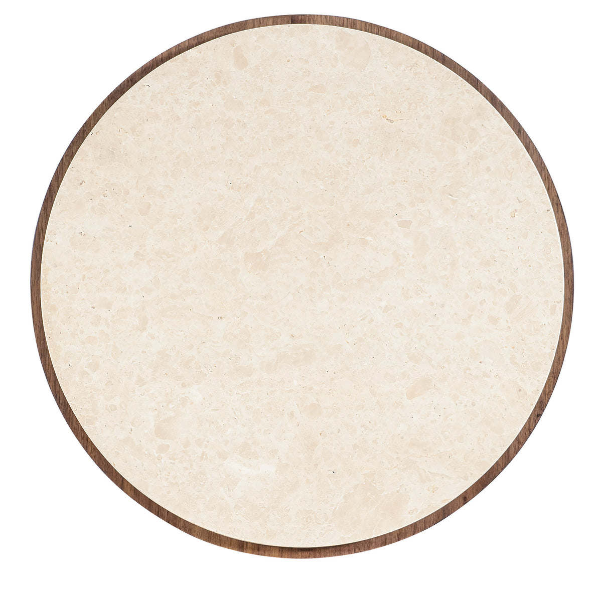 a white and brown circular object