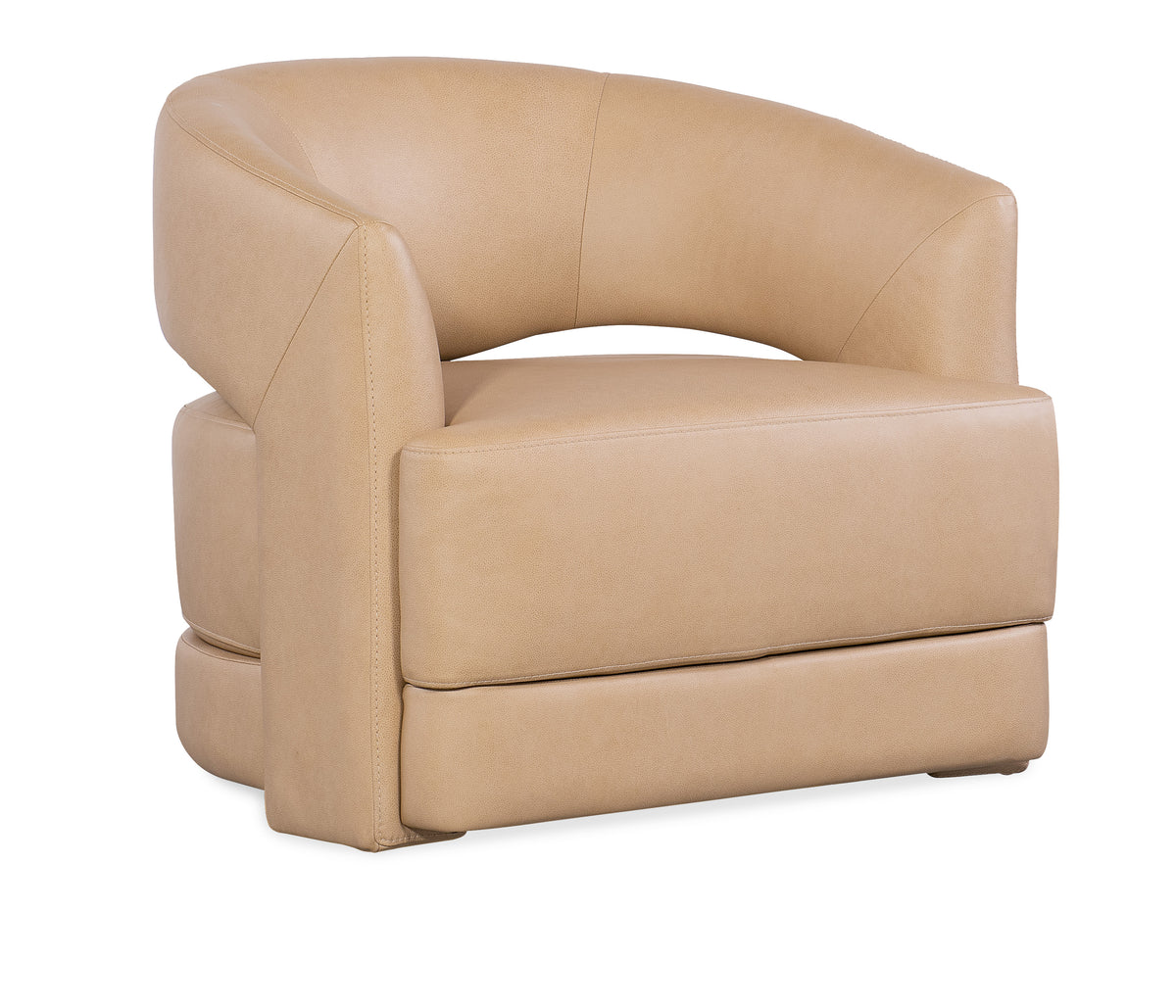 a tan leather chair with white background