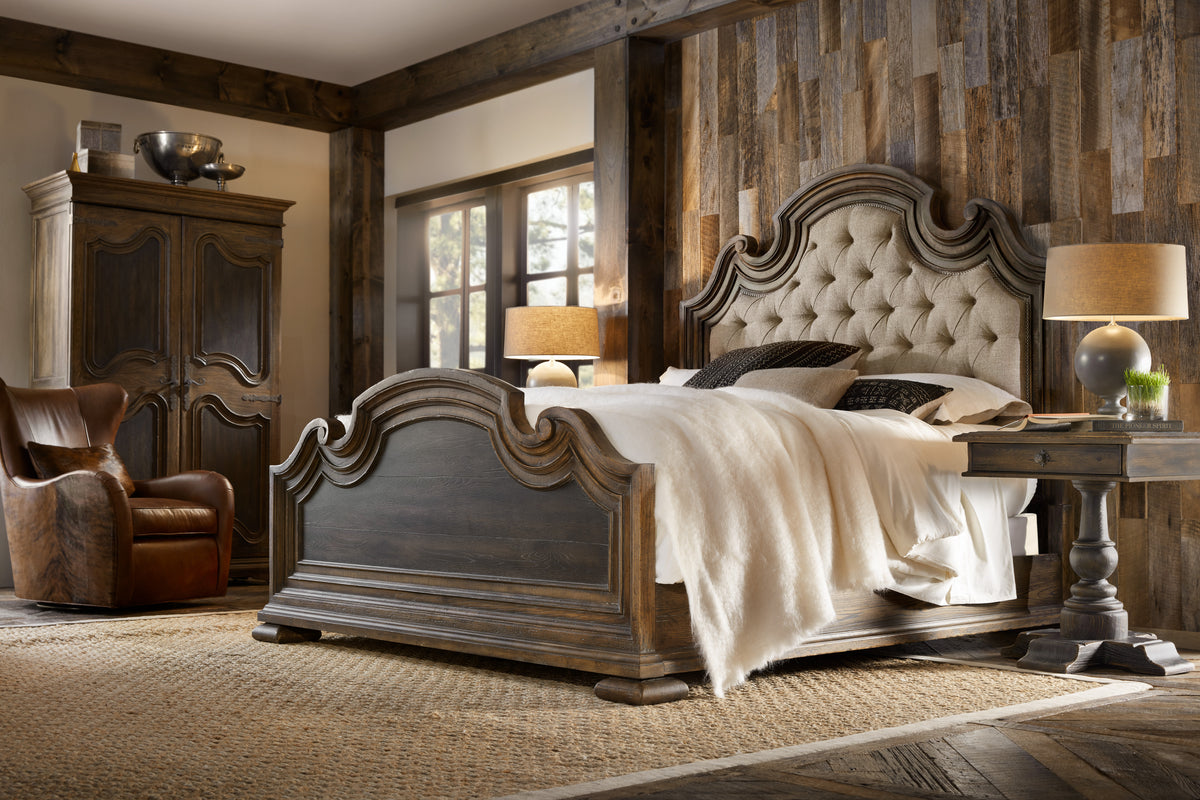 a bed in a room