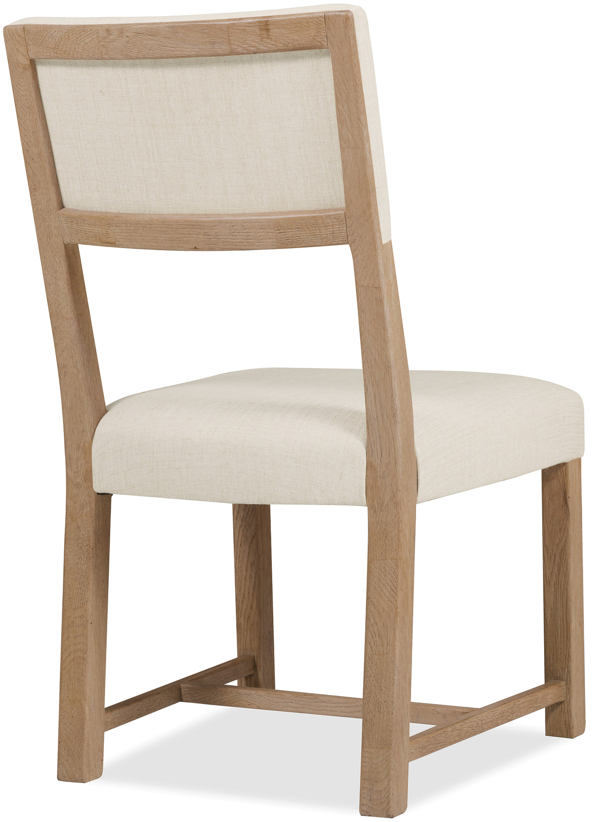 a white chair with wooden legs