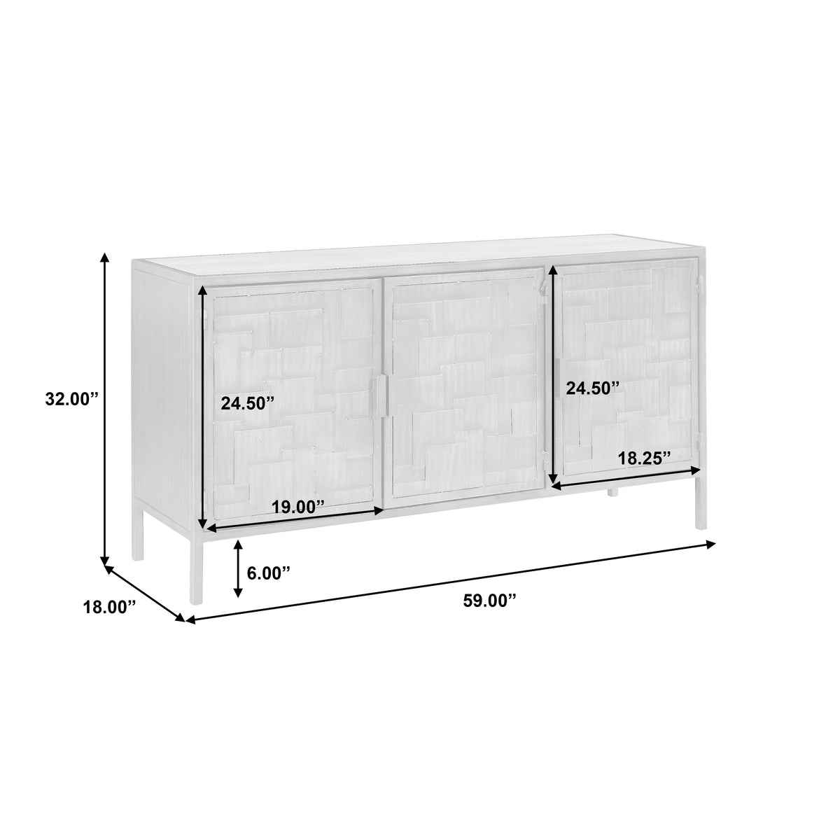 a white cabinet with dimensions