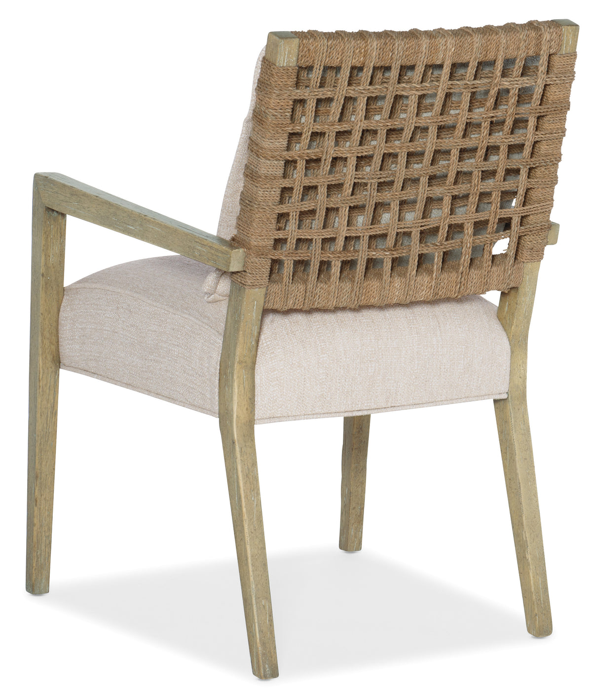 a chair with a woven back