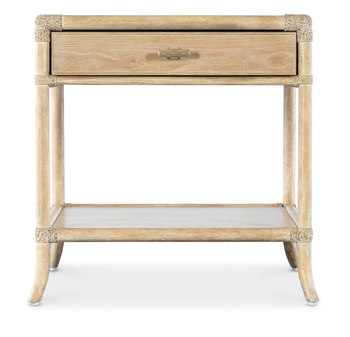 a wooden table with a drawer