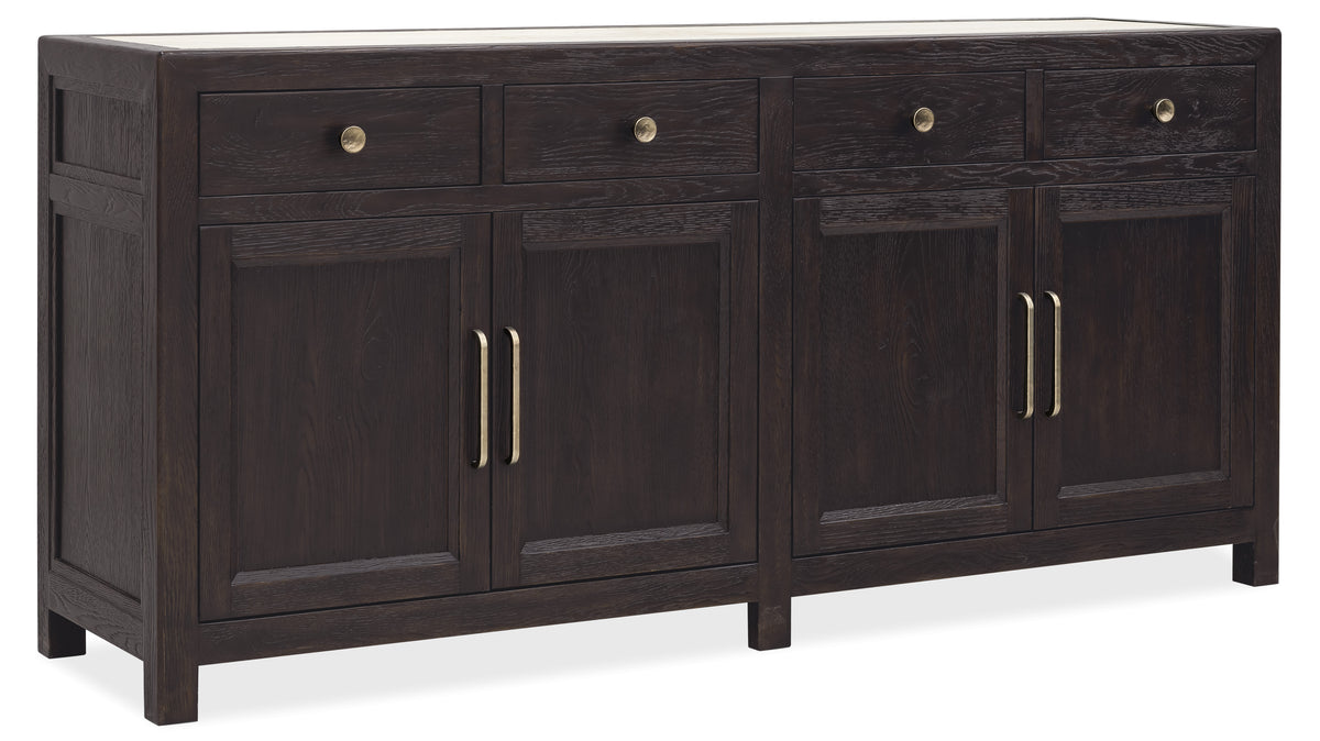 a black wooden cabinet with drawers