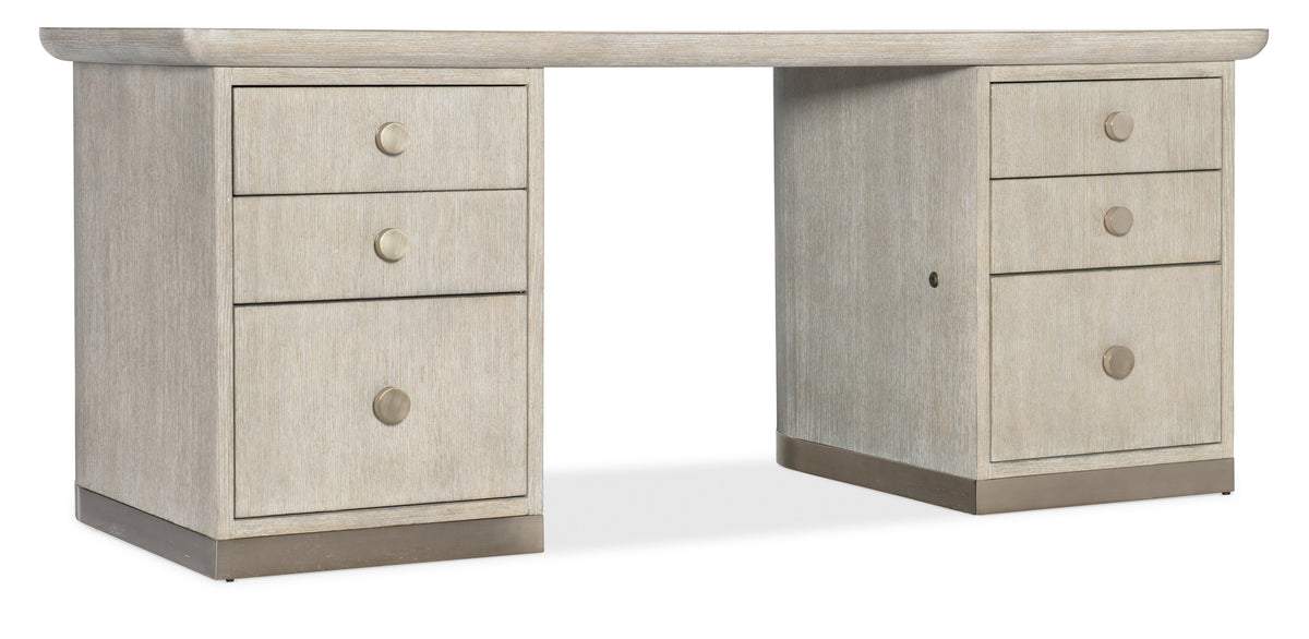 a desk with drawers and a hole in the top