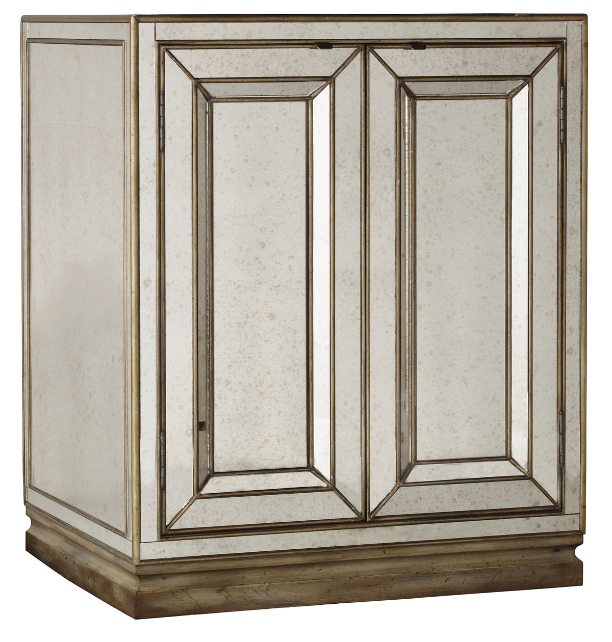 a white cabinet with a mirror door