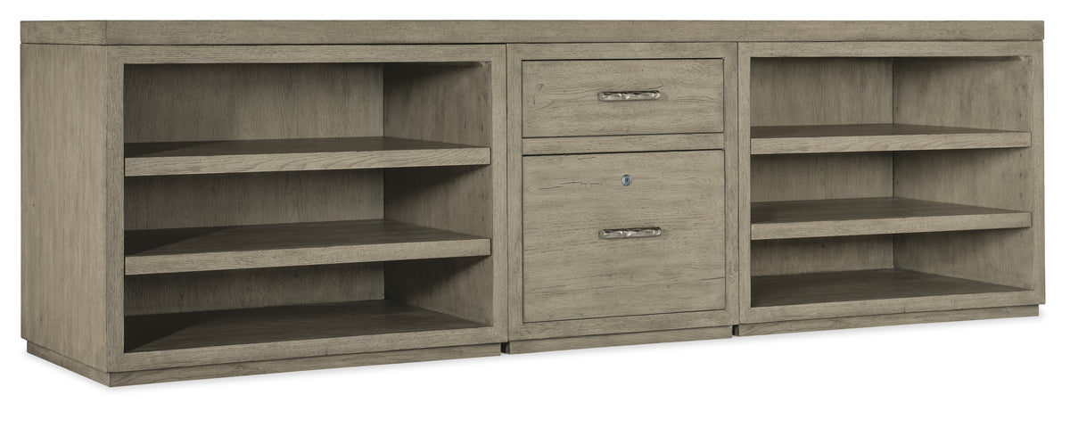a wooden cabinet with shelves