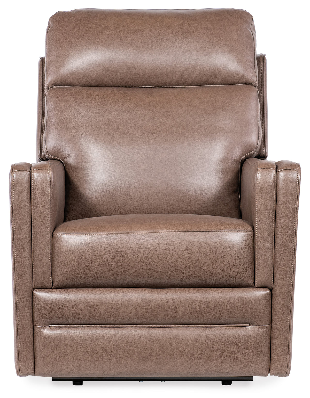 a brown leather recliner chair