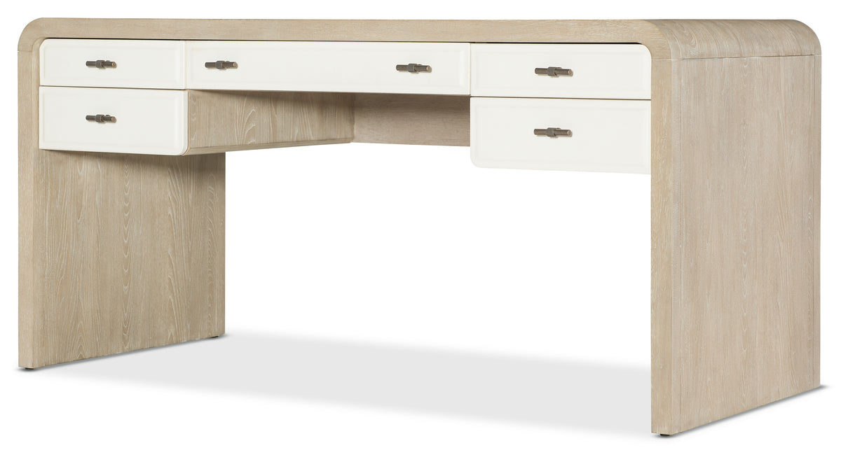 a white and wood desk