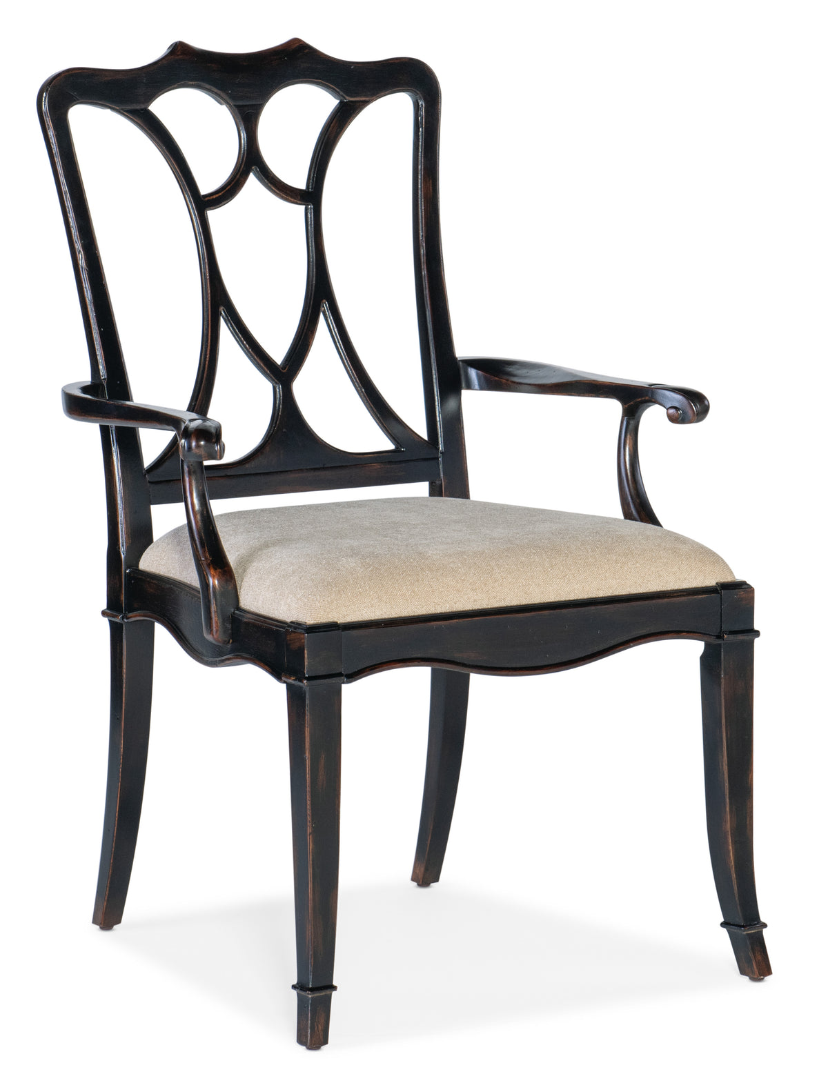 a chair with a cushioned back