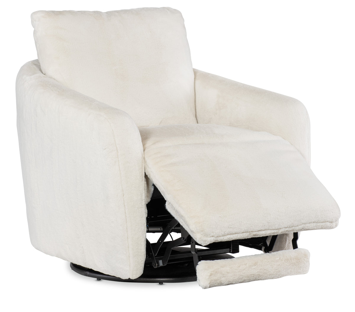 a white recliner with a white cushion