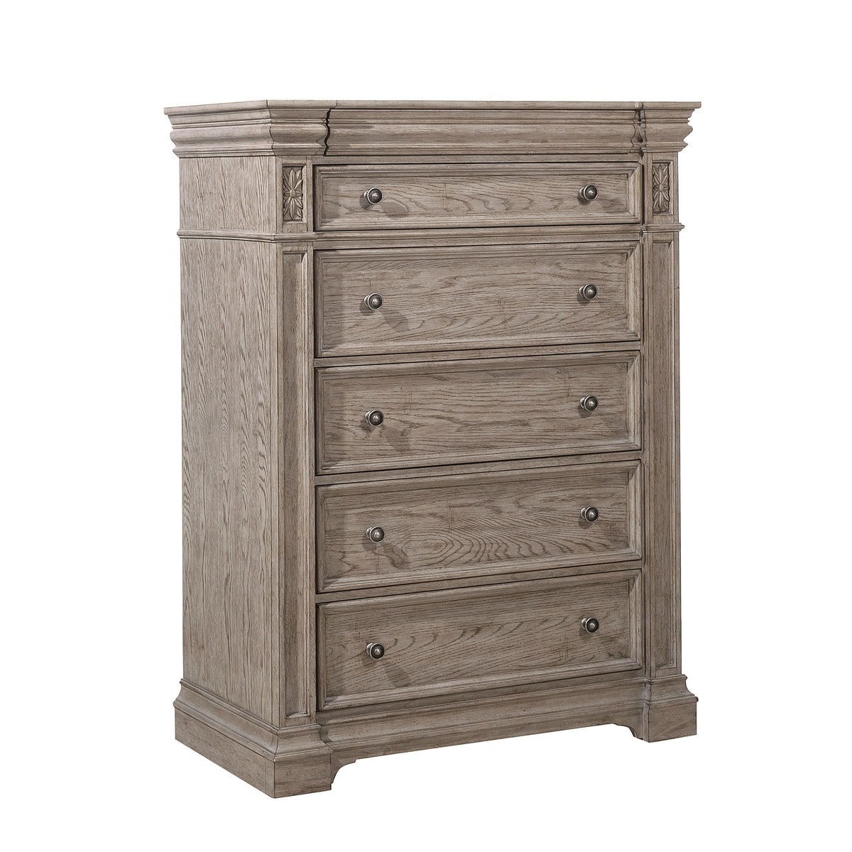 a wooden dresser with drawers