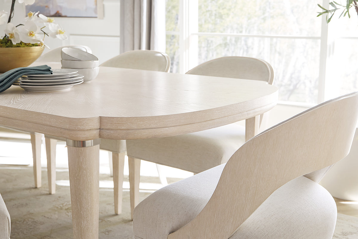 a table and chairs in a room