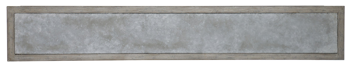 a grey rectangular sign with a wooden frame