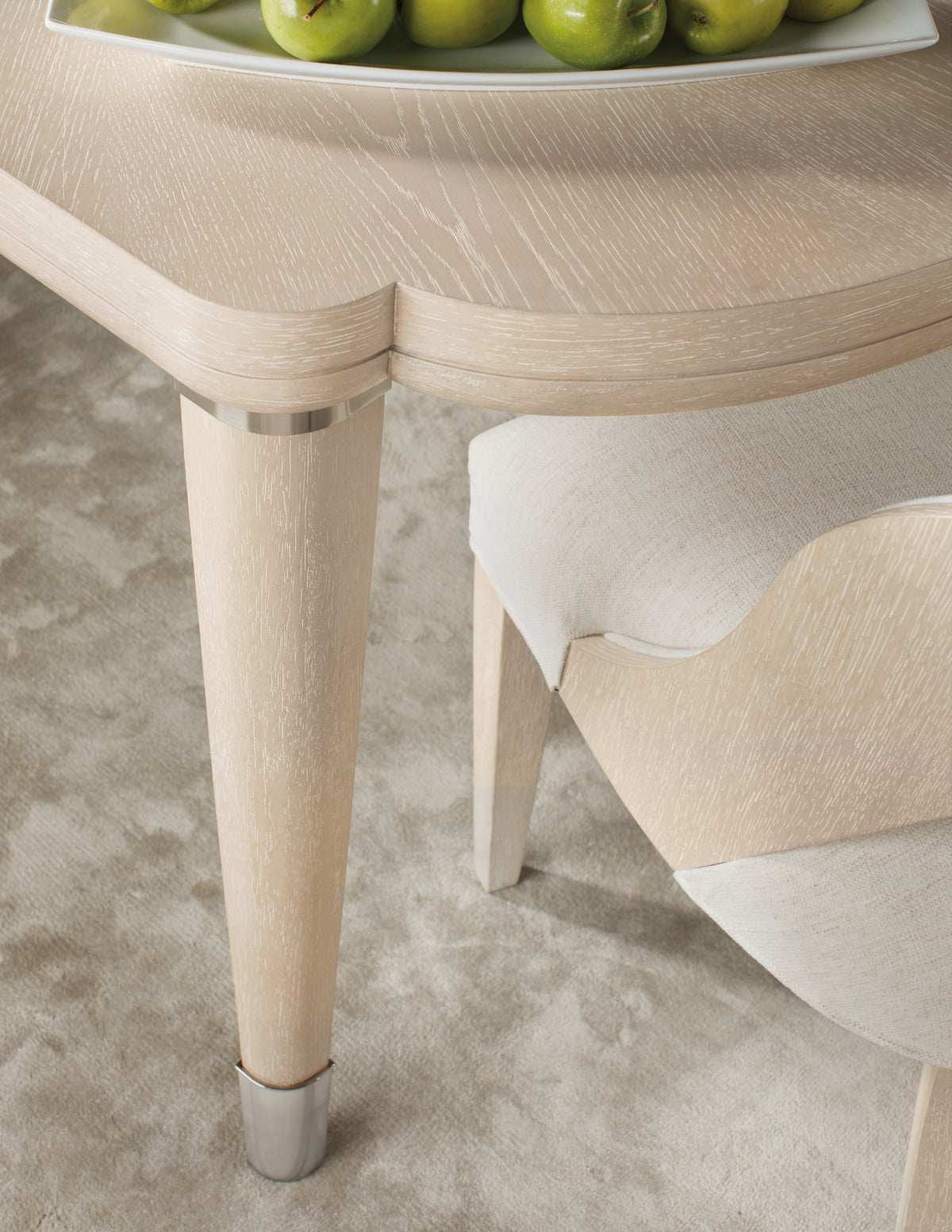 a table and chair in a room