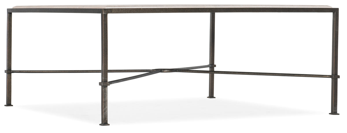 a table with a metal base