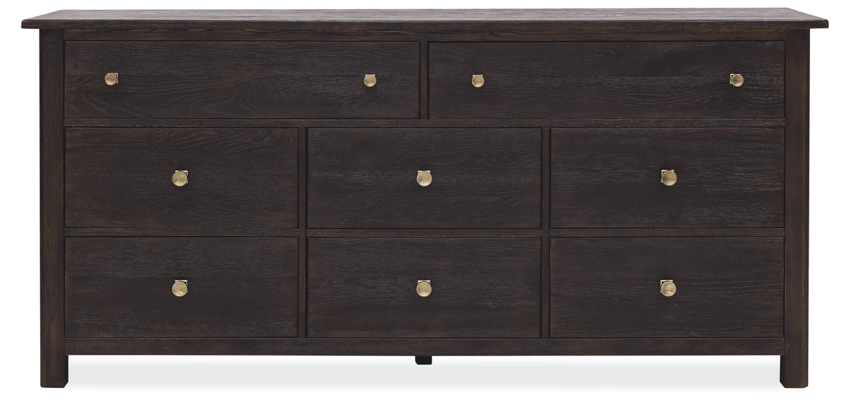 a black dresser with drawers
