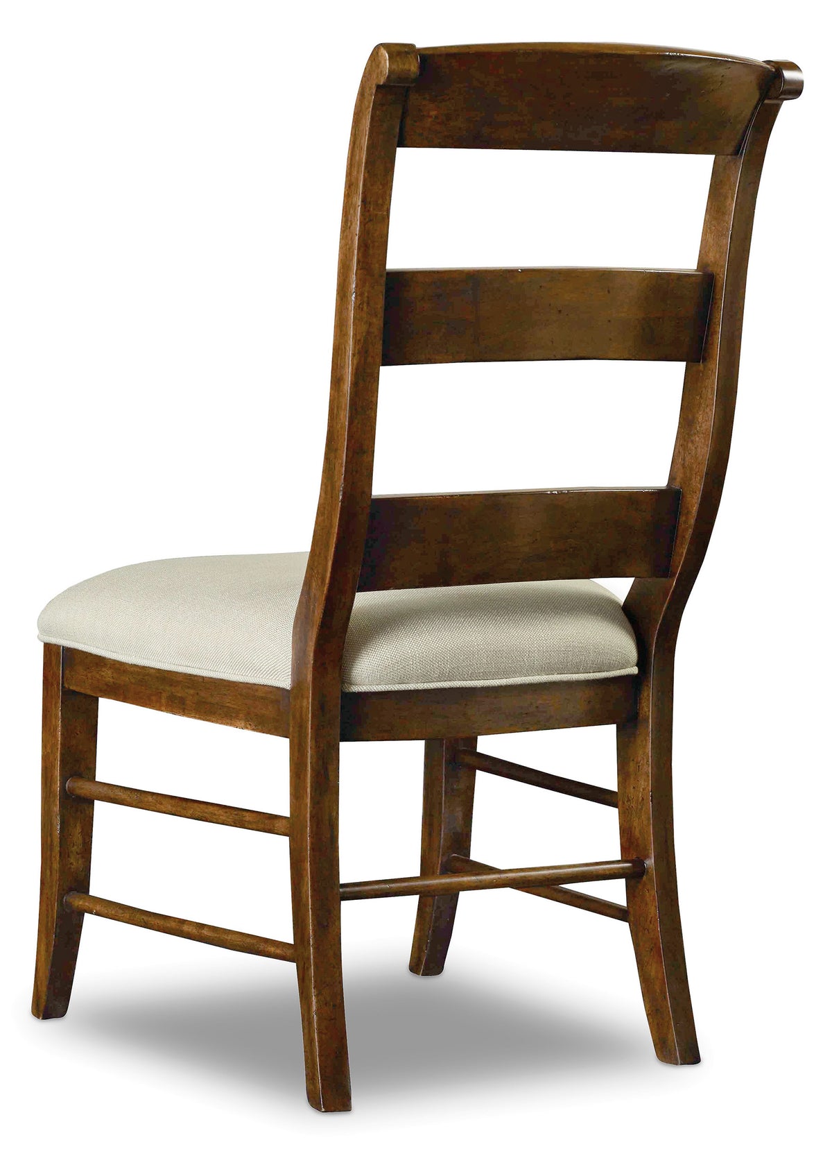 a wooden chair with a cushion