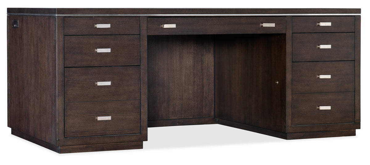 a desk with drawers and a white background