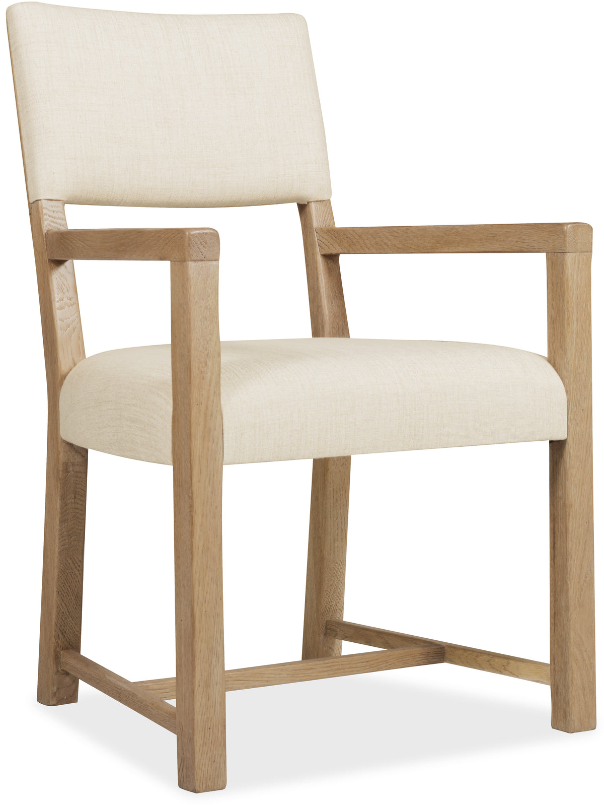 a white chair with armrests