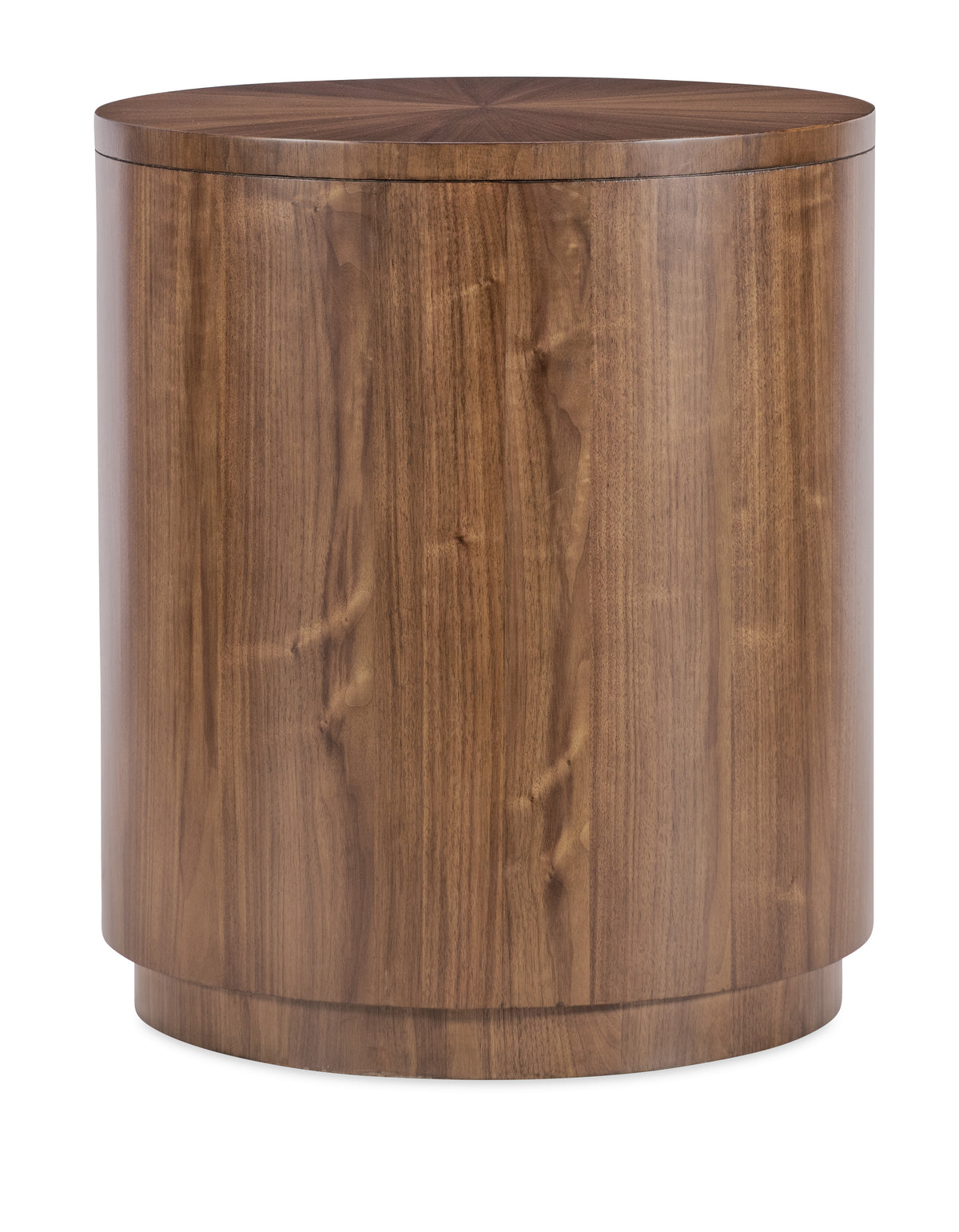 a round wooden table with a round top