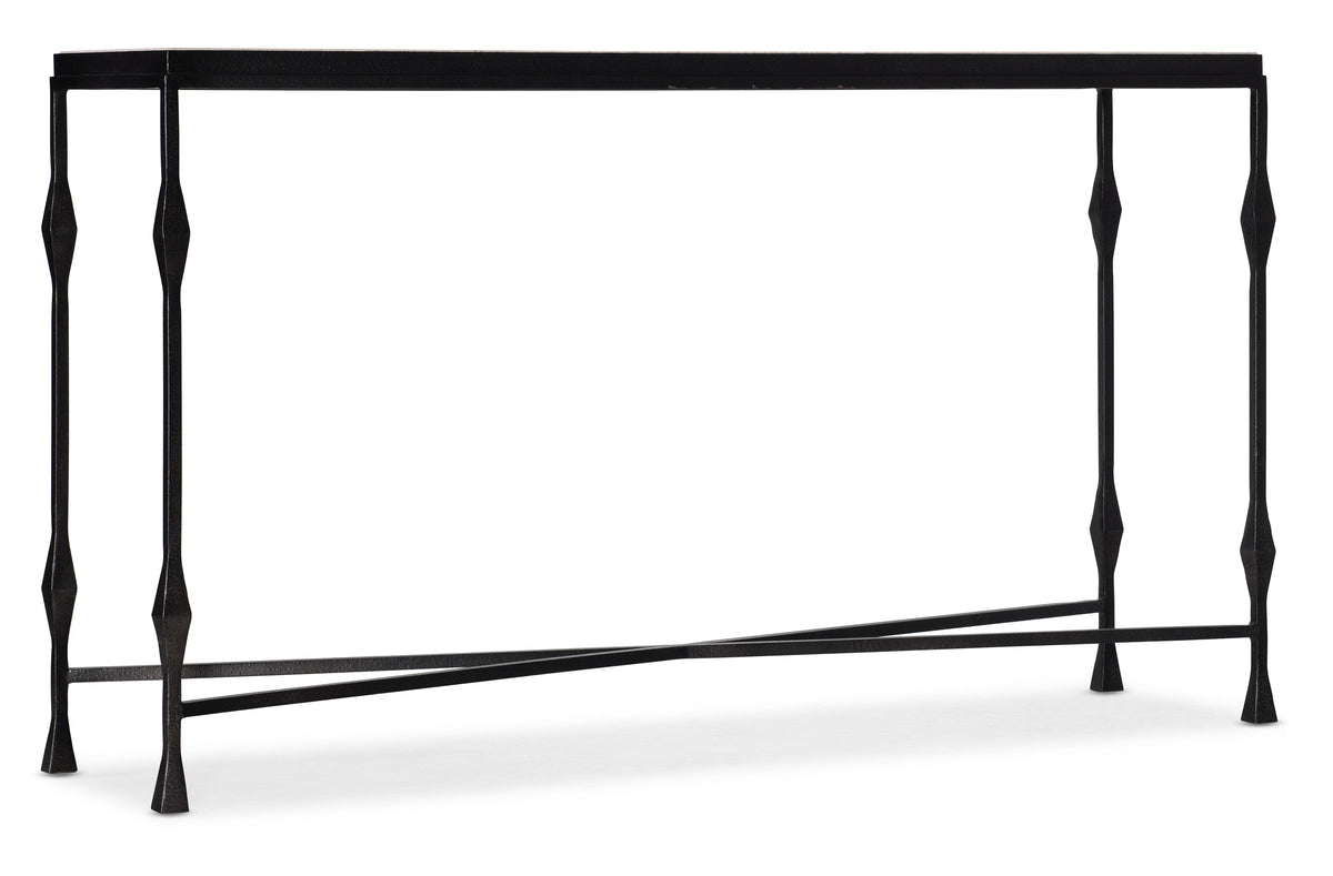 a black metal frame with a white background