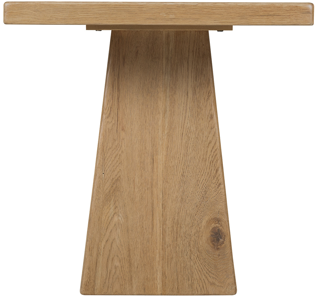 a wooden table with a rectangular base